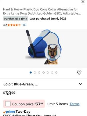 XL dog cone.  Hard plastic.  See images for sizing.